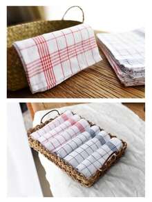 2/4/6/8 buc lavete de vase, prosoape de bucătărie în 2 culori, prosoape de bucătărie cu model grilă, prosoape de bucătărie 100% bumbac cu dungi și carouri, carouri albastre, carouri roșii, bucătărie și sufragerie, articole de bucătărie