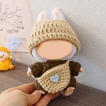 (仅限衣服) 17厘米拉布布衣服，拉布布娃娃衣服套装，钩针3件套帽子衣服背包拉布布，时尚可爱娃娃衣服配饰 - 彩色 - 查看 4