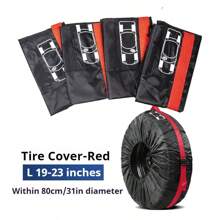 1/4PCS Universal Tire Covers Set, Full Coverage Wheel Protectors, Oxford Fabric Dustproof Waterproof Storage Bags, Spare Tire Covers, Car Tire Accessories Compatible With 13-23 Inch Tires