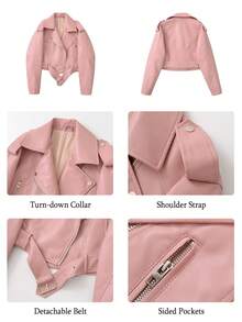 Women's Solid Color Minimalist Zip-Up Short Jacket, Daily Wear