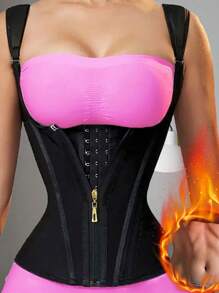1PC And 2PCS Waist Trainer Corset Vest Zipper Tummy Control Shapewear Breathable Waist Cincher For Women Body Shaper Sport Girdle Adjustable Buttoned Repair Corset Zipper Steel Bone Belly Belt