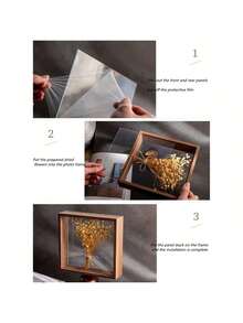 1 Peça Moldura Transparente para Flores - Suporte Acrílico Dupla Face para Exibir Flores Secas DIY, Quadros de Fragrância Artesanal, Disponível em Vários Tamanhos - Decoração Doméstica para Dia dos Namorados, Casamento, Natal - Caixa de Presente Floral para Feriados - Decoração Artística Romântica para Quarto e Sala de Estar - Decoração de Parede para Escritório/Cultural - Lembranças de Ação de Graças/Páscoa - Oco de dupla face - Visão 7