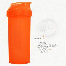 Shaker 700 Ml Whey + Spring + Strainer - Academia Treino - Neon Orange - View 2