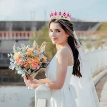 1pc Elegant Baroque Style Diamond Tiara, Luxury Princess Bridal Crown, Shining Round Headpiece For Women, Exquisite Wedding Hair Accessories, Not Washable, Special Occasion Jewelry