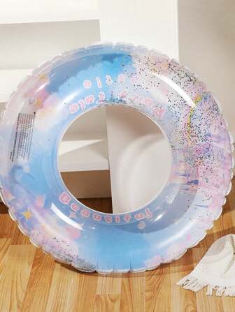 1 件充气游泳圈，带闪光花朵装饰，适合水上玩耍