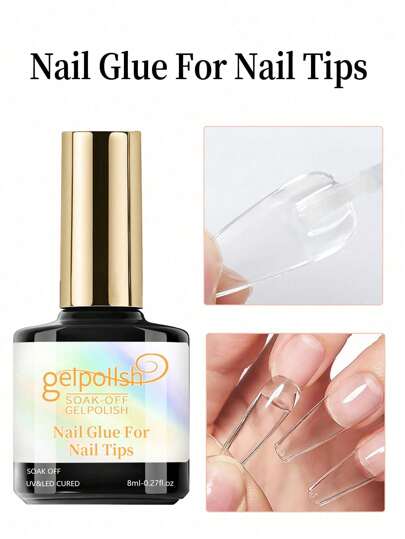 Colla per unghie super forte per unghie acriliche, tips per unghie, unghie finte, unghie posticce, qualità da salone, facile applicazione con pennello, colla per unghie finte di lunga durata