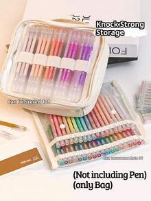 1个大容量透明铅笔盒，Languo多层隔层便携收纳袋，办公和日记爱好者的理想礼物，送给朋友和学生的最佳选择，2026年返校季绘画艺术办公用品必备，情人节收纳工具