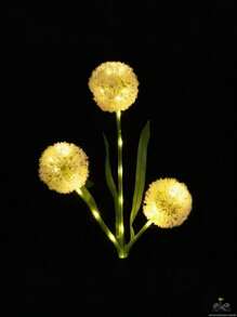 1 Peça Luz de Dente-de-leão de LED Alimentada por Energia Solar, 3 Cabeças de Flores Artificiais Multicoloridas com Efeito Luminoso para Jardim, Pátio e Decoração de Gramado - Perfeito para Festas e Temporada de Formatura, Luzes de Jardim Solares