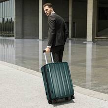 Suitcase Large 28 Inch Expandable Hard Shell Lightweight Polycarbonate Travel Luggage Durable High Capacity With Wheels TSA Lock, Dark Green - Green - View 3