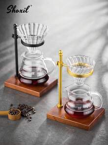 shoxil 1pc Pour Over Stand, Dripper Coffee Stand, Coffee Filter Stand, Height Adjustable Brewing Coffee Holder With Walnut Base - Coffee Dripper Stand - View 9