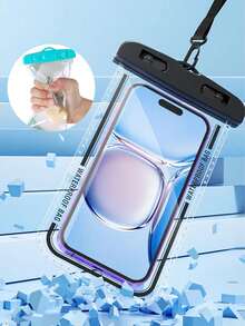 2 件防水潜水袋手机袋，触摸屏密封游泳、水下摄影、防尘、防摔、防雨、防水、漂浮装备、便捷手机壳沙滩包防水手机壳防水袋