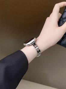 夏季新款表带,兼容 38/40/41/42/44/45/46/49 毫米表盘,兼容 Ultra/S10/9/8/7/6/5/4/3/2/1 - 黑銀 - 查看 3