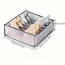 1pc 6-Grid Large Capacity Multi-Function Underwear Storage Box