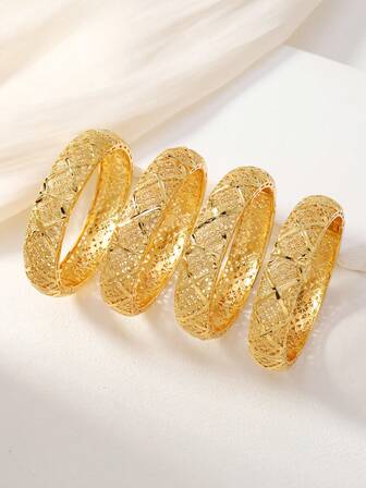 Brazalete de mujer bañado en oro de 24K, joya para la mano, pulsera abierta de lujo para novia