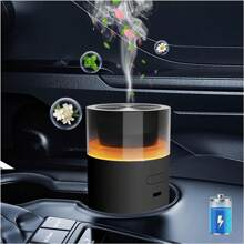 1PC Portable Essential Oil Diffuser Atomizer For Car Use With Auto Start-Stop Function, Operation Memory Function, 8-Color Ambient Lighting, And 3000mAh Rechargeable Battery– Suitable For Cars, Homes, Offices, And Travel.