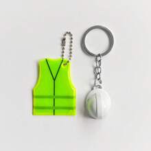 Kreatywna kamizelka + brelok do kasku z materiałem odblaskowym do nocnych podróży i uprawiania sportu, nadaje się do plecaka, bagażu, jako dekoracja wisząca