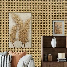 1pc Brown Rattan Woven Bamboo Pattern Wall Sticker, Thicker Waterproof Renovation Wallpaper, Background Decor, Suitable For Cabinets, Tables And Chairs Renewal Room Decor Home Decor Wallpapers Wall Paper Bathroom Kitchen Wall Stickers Wall Decor