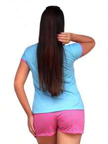 Baby Doll Half Sleeve For Women / Baby Doll For Women / Nightwear - 藍色 - 查看 2