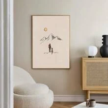 1pc Gift Travel Mountains Hiking With Dogs Art Print Landscape Cartoon Posters Canvas Painting Nordic Wall Arts Picture Kids Room Home Decor No Frame