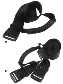 1 Pc Portable Strapping Packing Cross Strap Nylon Packing Strap Moving Heavy Duty Cargo Handle - Black - View 1