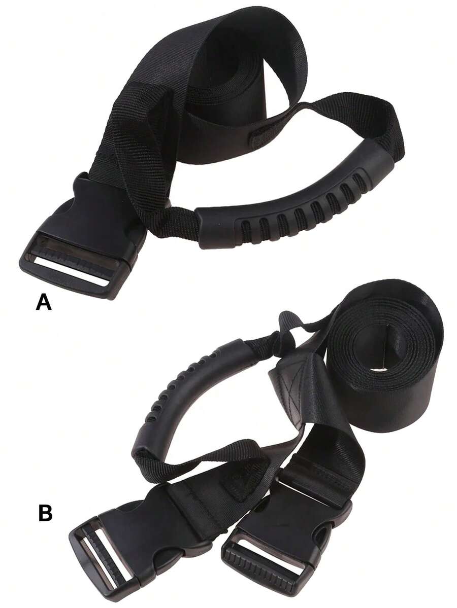 1 Pc Portable Strapping Packing Cross Strap Nylon Packing Strap Moving Heavy Duty Cargo Handle - Black - View 1