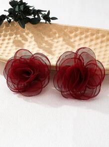 1 par de pendientes colgantes de tela con decoración de flores en estilo bohemio, adecuados para el uso diario y de vacaciones