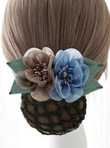 1 pieza Red de pelo profesional para mujeres, adecuada para camareras, enfermeras, azafatas, recepcionistas, atuendo de playa, accesorios de flores para el cabello de playa, lazos de pelo de vacaciones en la playa, sujetadores de cola de caballo, gomas de pelo, bandas de goma para el cabello, scrunchies, cuerda de pelo, liga de pelo