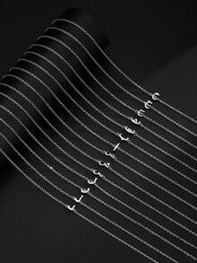 suteyi 14K 镀金阿拉伯字母项链，侧边字母项链，阿拉伯珠宝，生日礼物，送给他的礼物 - 彩色 - 查看 9