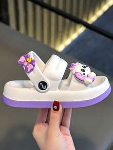 一双夏季新款卡通电话猫儿童凉鞋室内外防滑软底沙滩拖鞋