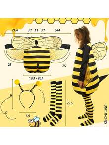 Halloween Bee Costume For Women Funny Bumble Bee Outfit With Knee-High Socks And Hair Hoop Cosplay Party Costumes - Yellow - View 4