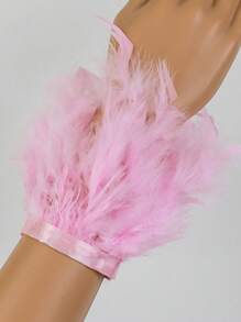 1pc Feather Cuff Feather Armband Showgirl Wrist Cuff For Carnival Party Cosplay Stage Show Accessory Costume Halloween