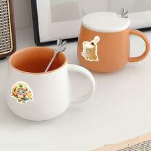 50PCS Funny Cat Head Stickers Vinyl Aesthetics Stickers, Decals, Scrapbooking, Diary, Bumper, Skateboard, Water Bottle, Cartoon, Hard Hat, Car Stickers - Black - View 8