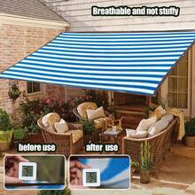 Farbiges Außen-Schattennetz, Sonnenschutz mit UV-Schutz, UV-geschütztes farbiges Schattentuch, rechteckige Pool- und Garten-Abdeckung, geeignet für Garten, Terrasse, Pavillon, Gewächshaus und Pergola, tragbares rechteckiges Schattentuch mit Streifendesign für Pergola, Terrasse, Garten, Blumen, Pflanzen, Gewächshaus und Haustiere