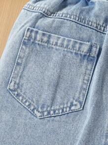 1pc Girls A-Line Denim Skirt, Casual Cute Fashion Versatile Skirt