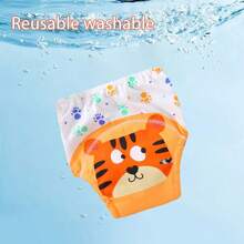 4 Stück dünne positionierte Tierdruck Baby Jungen/Mädchen Trainingshosen, weich & bequeme wiederverwendbare Stoffwindeln, unverzichtbares Geschenk für Babys