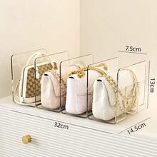 Acrylic Handbag Storage Rack Handbag Divider Organizer Luxury Bags Storage Rack For Women Transparent Partition Display Cabinet - White - View 5