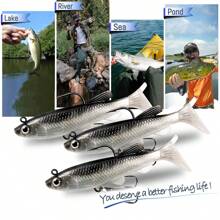 Soft Fishing Lures Shad Minnow Swimbaits, Pre-Rigged Jig Heads Paddle Tail Swim Baits For Bass, Trout, Walleye, Crappie, Sinking Jigs Bait For Saltwater Freshwater, Fishing Gifts For Men