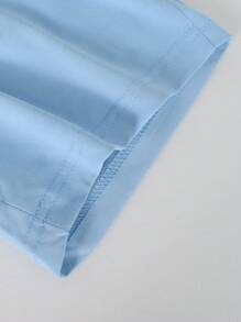 Conjunto de 2 peças de moletom com capuz e regata para treino casual para meninos/adolescentes + shorts soltos lisos, primavera/verão