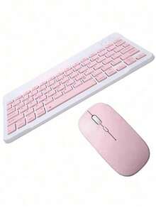 Macaron Color Wireless Bluetooth Keyboard And Mouse Kit Suitable For PC, IPad, Tablet And Notebook - 玫瑰紅 - 查看 1