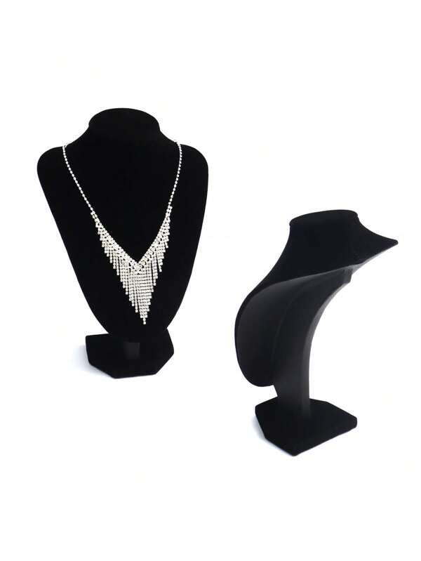1 pieza Soporte de exhibición de collares de color negro, maniquí de cuello para exhibir joyas, soporte busto para exhibición de joyas, escaparate de joyas para volver a la escuela