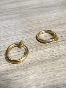 10 قطع/1 مجموعة أقراط قابلة للسحب من الفولاذ المقاوم للصدأ بدون ثقب، مطلية بالذهب/الفضة، أقراط حلقية كاذبة للنساء والفتيات، أربطة الأذن بدون ثقب