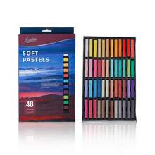 Xin Bowen Chalk Pastels Set 48/24/12 Colour Artist Colored Long Soft Chalk Pastels Soft Pastels For Artists Beginners Students Classroom Drawing Blending Layering Art Supplies Water Soluble, Assorted Pastel Color Sticks For Wet, & Dry Painting - Navy Blue - View 14