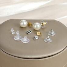 KMEOSCH 1Set Earring Backs For Studs, 7 Styles 500PCS Earring Backs For Studs, Clear Plastic Hypoallergenic Metal Rubber Silicone Earring Backs Bullet Clutch Stoppers Replacement Kits For Fish Hook Earring Studs Hoops DIY Jewelry Making Accessories