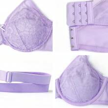 Minimizer Bras Women Full Coverage Underwire Bras Plus Size Lifting Lace Bra Heavy Breast - 紫色 - 查看 4