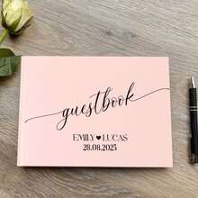 Personalisiertes weißes Hochzeitsgästebuch, rosa Hochzeitsgästebuch, salbeigrünes Gästebuch, individuelles Gästebuch, Verlobungsempfangs-Gästebuch, Hochzeitsjahrestags-Buch, Bridal-Shower-Geschenk, Kunstaktivitäten für Kinder