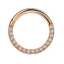 1 pièce Anneau de nez en acier inoxydable avec zirconium cubique, bijou de piercing anneau de nez sans couture fermé