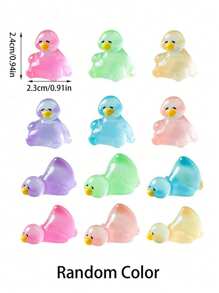 10/20/30pcs Luminous Mini Resin Ducks, Glow In The Dark Goose Tiny Figures, Cute Animal Statues For DIY Fairy Garden Micro Landscape Aquarium Micro Landscape Aquarium Potted Plants Decoration,Perfect Birthday Gift(Random Color)