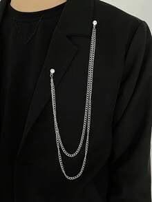 百搭时尚长链胸针，优雅简约西装配饰，多种款式适合男士 - 胸針 - 查看 1