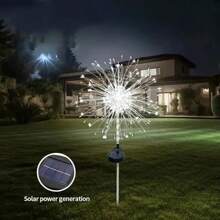 Luzes de Fogos de Artifício Solares para Jardim, Luzes Decorativas Solares LED para Uso Externo, 60/90/120/150/200 LEDs, IP65, Ideal para Passarelas e Decoração Festiva de Quintal para o Natal, Iluminação de Passarelas Luzes de Fogos de Artifício Solares, Luzes Solares, Luzes de Jardim para Exteriores