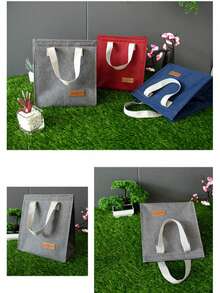 1pc Thermal Insulated Lunch Bag,Large Capacity Reusable Lunch Tote Bag With Waterproof Portable Design, Ideal For School & Office - Keep Your Food Fresh & Delicious, Bento Bag, Handheld Bag, Kitchen Picnic Summer Travel Essentials - Multicolor - View 8
